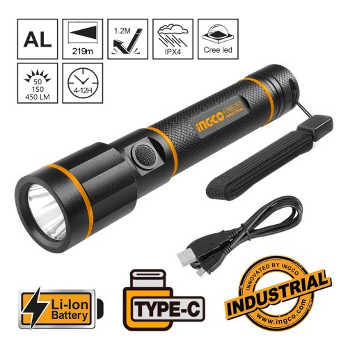 Φακός Προβολέας Li-Ion Επαναφορτιζόμενος 50-150-450... 2