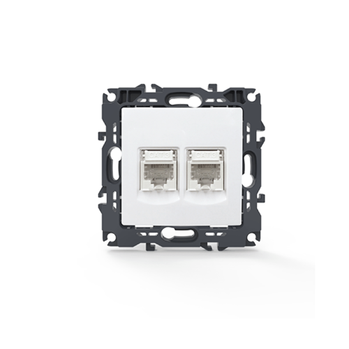 PRIME ΠΡΙΖΑ ΤΗΛΕΦΩΝΟΥ 2xRJ11 CAT3 IP20 ΛΕΥΚΗ 2