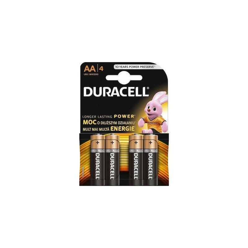 Duracell Αλκαλικές Μπαταρίες AA 1.5V 4τμχ