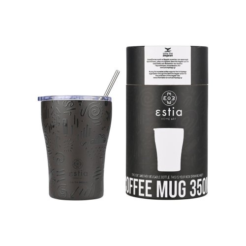 ESTIA ΘΕΡΜΟΣ COFFEE MUG SAVE THE AEGEAN 350ml NOIR ECHO 2
