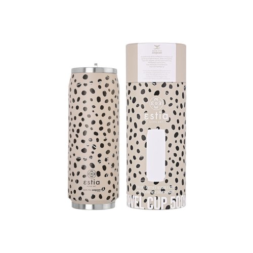 ESTIA ΘΕΡΜΟΣ TRAVEL CUP SAVE THE AEGEAN 500ml LEOPARD TAUPE 2