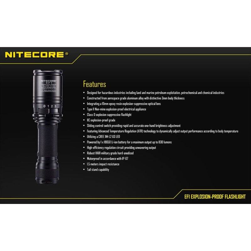 ΦΑΚΟΣ LED NITECORE EXPLOSION-PROOF EF1