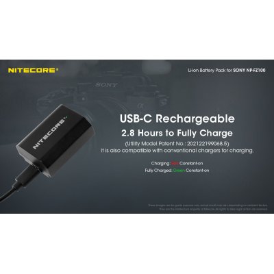 ΜΠΑΤΑΡΙΑ NITECORE for SONY NP-FZ100C, 7.2V ,...