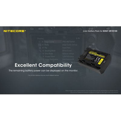 ΜΠΑΤΑΡΙΑ NITECORE for SONY NP-FZ100C, 7.2V ,...