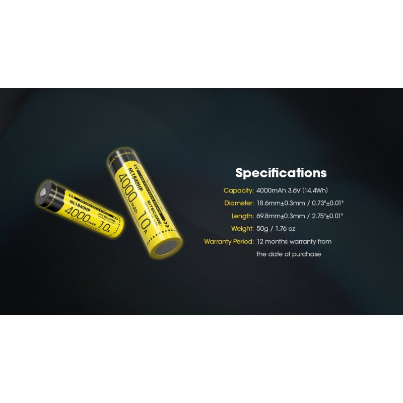 ΜΠΑΤΑΡΙΑ NITECORE 18650 / 4000mAh (τιμή...