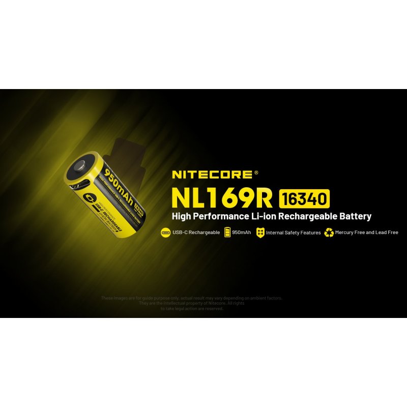 ΜΠΑΤΑΡΙΑ NITECORE 16340 / 950mAh / USB-C /...
