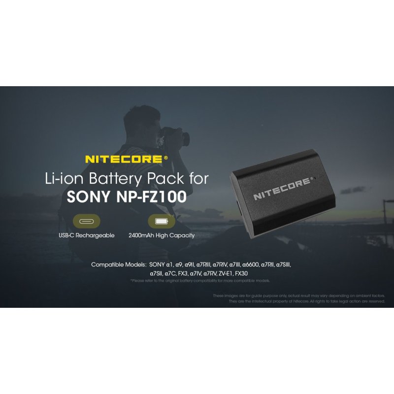 ΜΠΑΤΑΡΙΑ NITECORE for SONY NP-FZ100C, 7.2V ,...