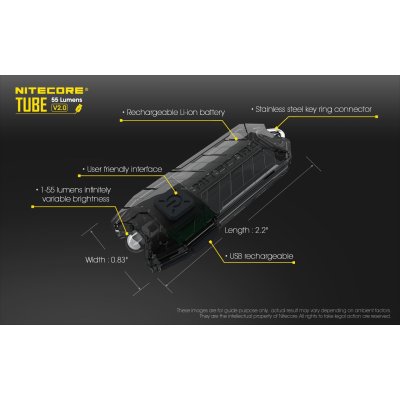 ΦΑΚΟΣ LED NITECORE TUBE s/n, Transparent, V2.0,...