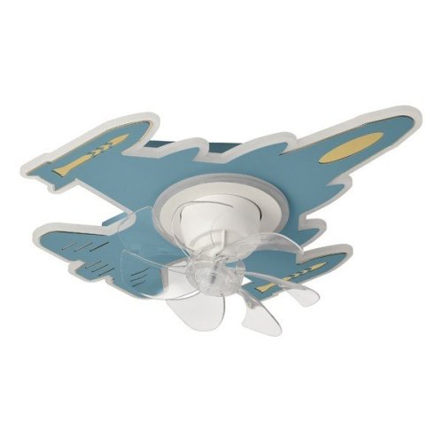 ΑΝΕΜΙΣΤΗΡΑΣ ΟΡΟΦΗΣ ΠΑΙΔΙΚΟΣ ΑΕΡΟΠΛΑΝΟ ΜΠΛΕ 24W ΜΕ LED ΦΩΣ...