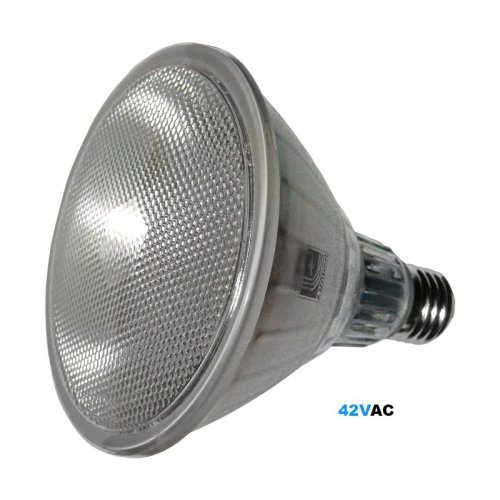 LED ΛΑΜΠΑ ΓΥΑΛΙΝΗ PAR38 E27 10W 42VAC 75° ΘΕΡΜΟ 3000Κ IP65