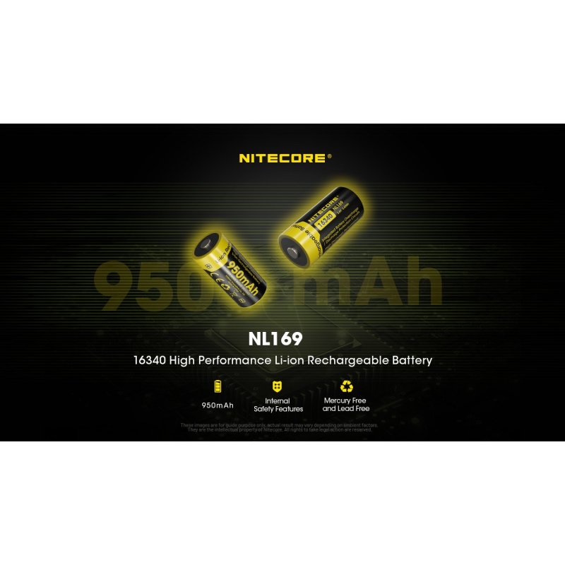 ΜΠΑΤΑΡΙΑ NITECORE 16340 / 950mAh / NL169 (τιμή...