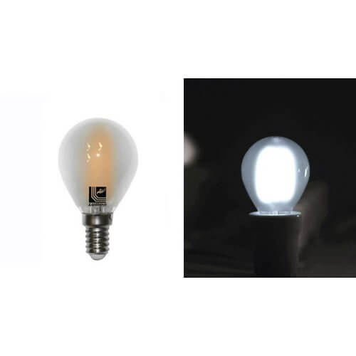LED ΛΑΜΠΑ COG ΣΦΑΙΡΙΚΟ ΜΑΤ Ε14 4W 230V ΨΥΧΡΟ 2