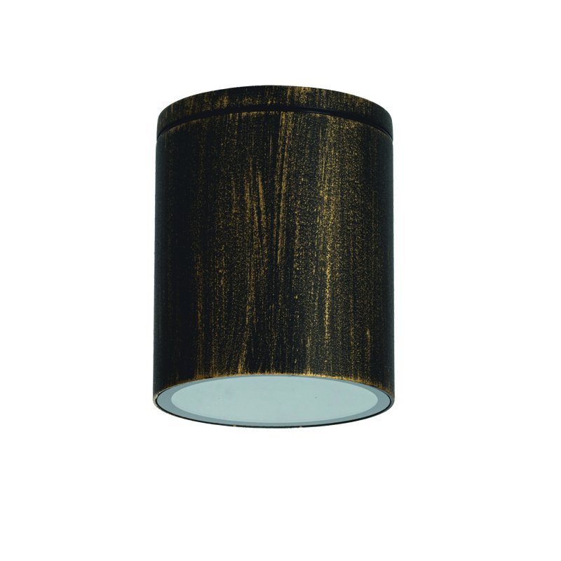 ^GU10 ROUND CEILING LUMINAIRE 230V AC GOLDEN BLACK IP65 GU10 MAX.35W