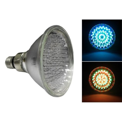 LED ΛΑΜΠΑ ΓΥΑΛΙΝΗ PAR38 E27 120LED 8.5W 42VAC 15° RGB 2