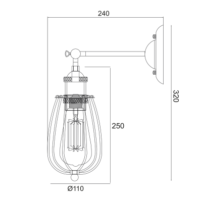 NETTO ΑΠΛΙΚΑ ΜΕΤΑΛΛΙΚΗ ΜΑΥΡΗ 1 Χ Ε27 Φ10CM SOTIS