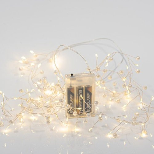 CLUSTER 2m, 120 MINI LED, ΠΕΡΛΕΣ, ΜΠΑΤΑΡΙΑΣ 3xAA, ΑΣΗΜΙ...