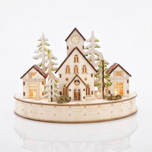 ΧΩΡΙΟ ΞΥΛΙΝΟ, ΜΕ 6 ΘΕΡΜΑ ΛΕΥΚΑ LED, ΜΠΑΤΑΡΙΑΣ,...