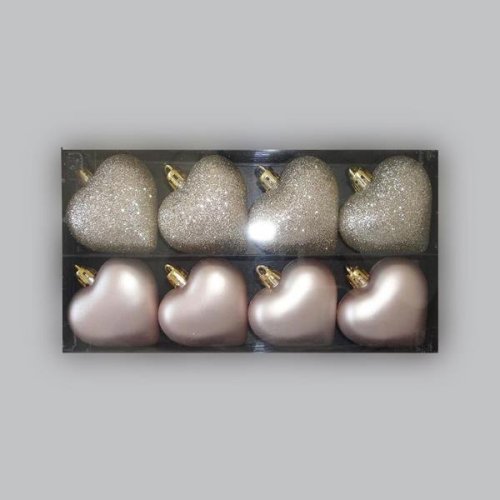 ΚΑΡΔΙΕΣ ΠΛΑΣΤΙΚΕΣ, ΣΕΤ 8 ΤΜΧ, 4 ΜΑΤ ΡΟΖ, 4 ΓΚΛΙΤΕΡ...