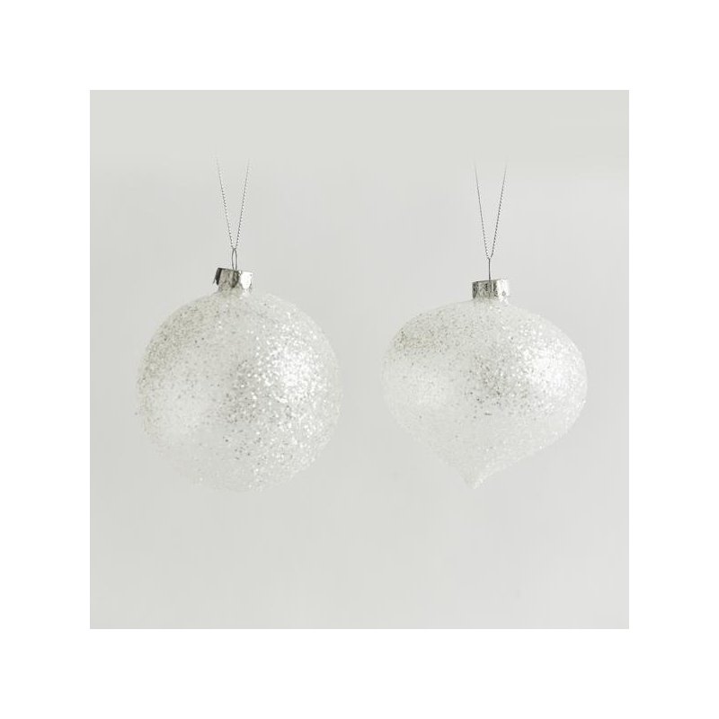 ΓΥΑΛΙΝΗ ΜΠΑΛΑ, ΔΙΑΦΑΝΗ, ΜΕ ΓΚΛΙΤΕΡ, 2 ΣΧΗΜΑΤΑ, ΣΕΤ 4ΤΜΧ, 10cm