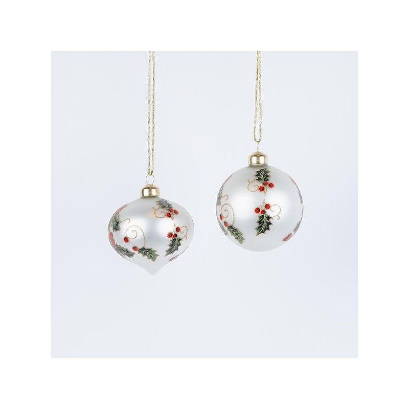 ΓΥΑΛΙΝΟ ΣΤΟΛΙΔΙ, ΛΕΥΚΟ, ΜΕ ΓΚΙ ΖΩΓΡΑΦΙΣΜΕΝΑ, ΣΕ 2 ΣΧΗΜΑΤΑ, ΣΕΤ 4ΤΜΧ, 8cm