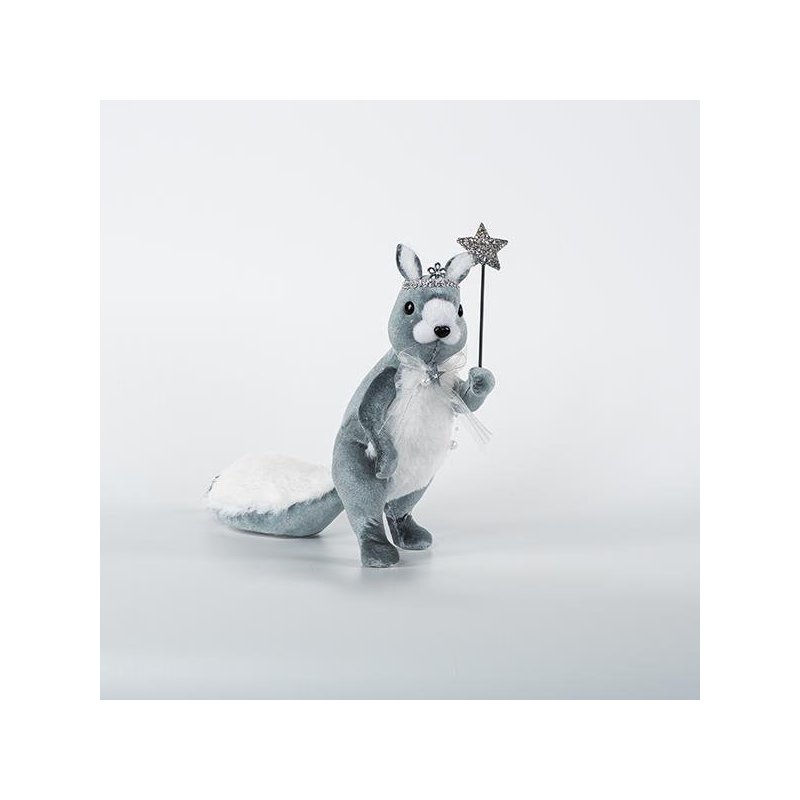 ΒΕΛΟΥΔΙΝΟΣ ΣΚΙΟΥΡΟΣ ΜΕ ΡΑΒΔΑΚΙ, ΓΚΡΙ, 23x24cm