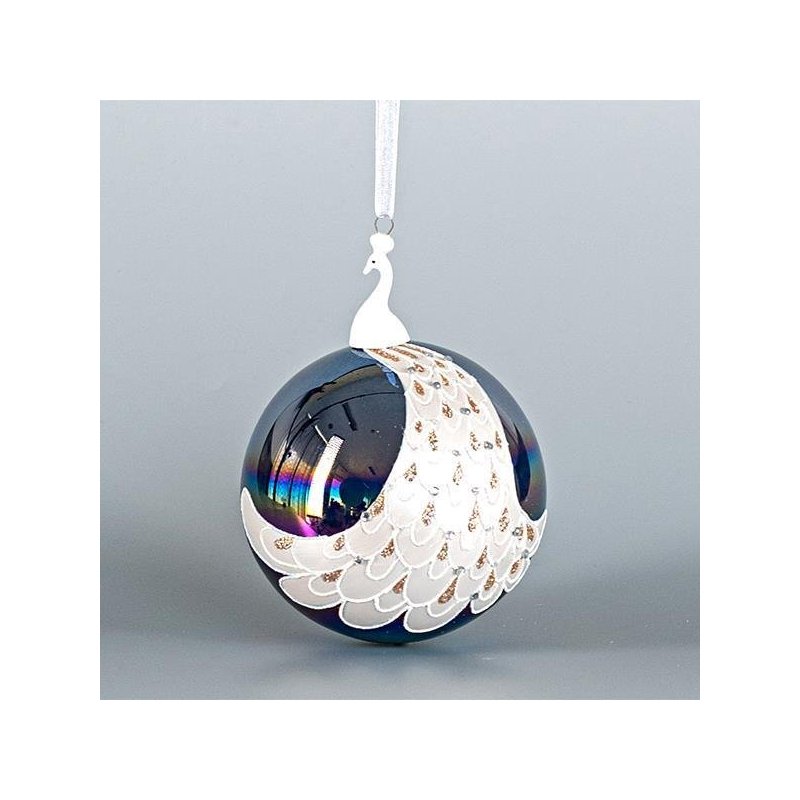 ΓΥΑΛΙΝΗ ΜΠΑΛΑ, ΜΠΛΕ ΜΕ ΠΟΡΣΕΛΑΝΙΝΟ ΠΑΓΩΝΙ, 1ΤΜΧ, 10cm