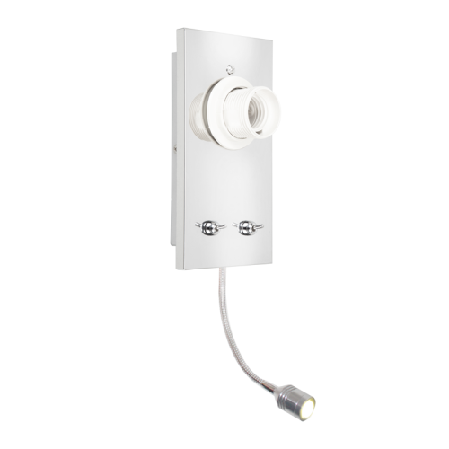 ΒΑΣΗ ΑΠΛΙΚΑΣ 1XE27+3WLEDΣΠΙΡΑΛ ΧΡΩΜΙΟ ΜΕΤΑΛΛ. ΜΕ ΔΙΑΚΟΠ...