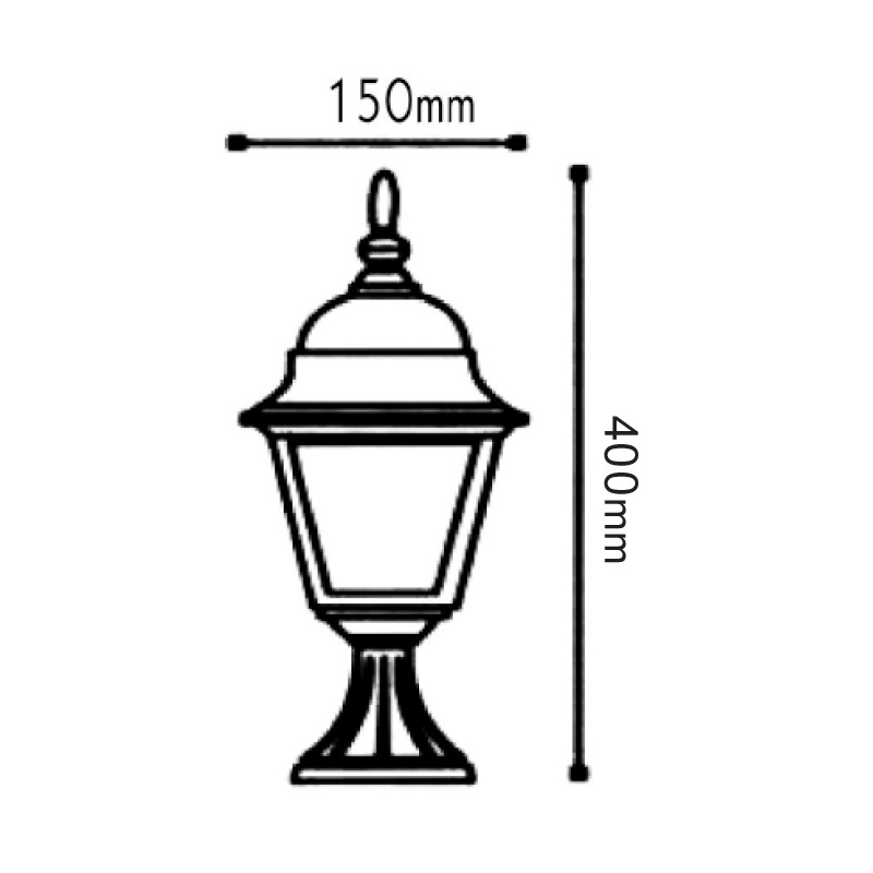 ΦΑΝΑΡΙ ΤΕΤΡΑΓΩΝΟ 60W ΣΚΟΥΡΙΑ ΜΕ ΒΑΣΗ