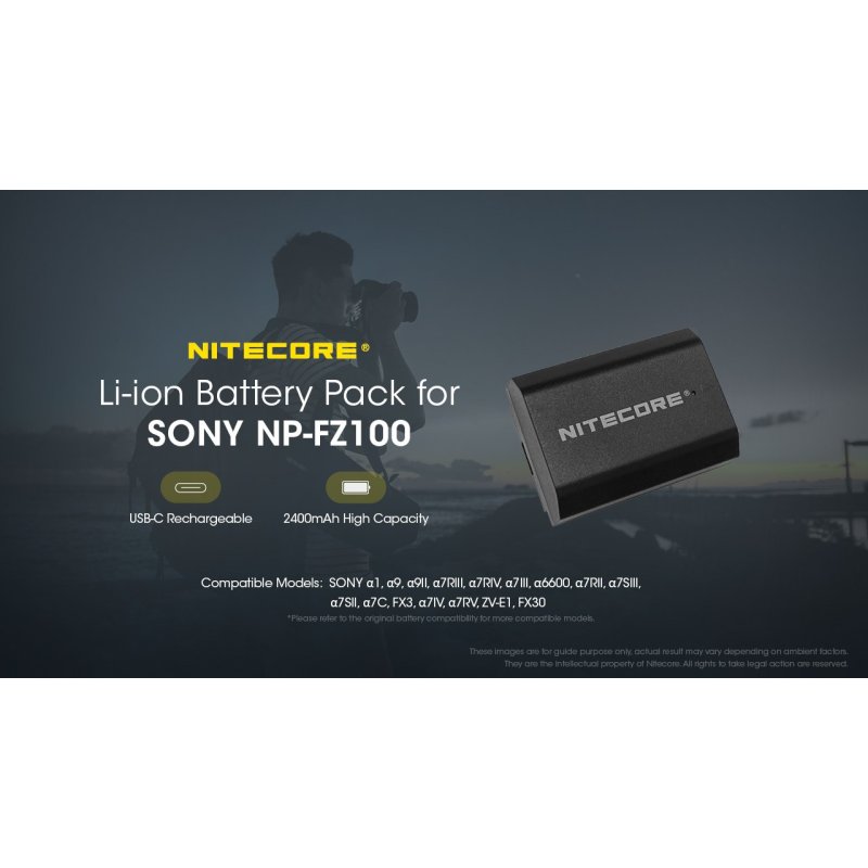 ΜΠΑΤΑΡΙΑ NITECORE for SONY NP-FZ100C, 7.2V ,...