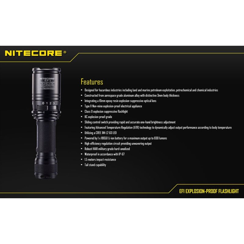 ΦΑΚΟΣ LED NITECORE EXPLOSION-PROOF EF1
