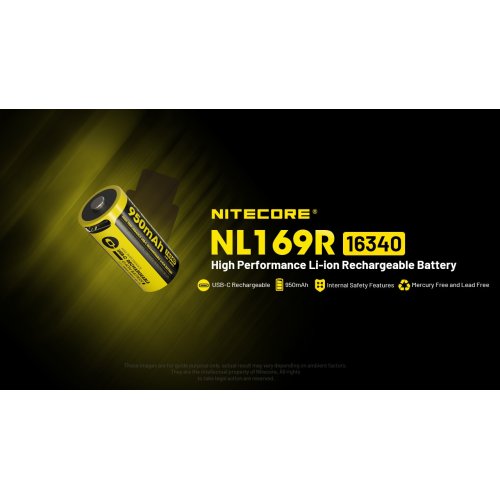 ΜΠΑΤΑΡΙΑ NITECORE 16340 / 950mAh / USB-C / NL169R (τιμή... 2