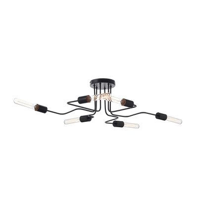 COBRA-ΦΩΤΙΣΤΙΚΟ ΕΠΙΤΟΙΧΟ/ΟΡΟΦΗΣ ΜΑΥΡΟ ΜΑΤ ΜΕΤΑΛΛΙΚΟ ΣΥΜΒΑΤΙΚΟ 6XE27 IP20 73X50XH21CM