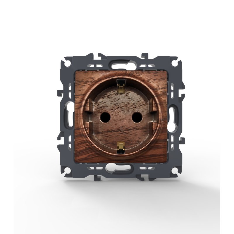 PRIME ΠΡΙΖΑ ΣΟΥΚΟ ΑΣΦΑΛΕΙΑΣ ΧΡΩΜΑ ΞΥΛΟΥ 2P+E 16A 250VAC IP20