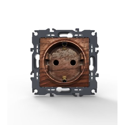 PRIME ΠΡΙΖΑ ΣΟΥΚΟ ΑΣΦΑΛΕΙΑΣ ΧΡΩΜΑ ΞΥΛΟΥ 2P+E 16A 250VAC IP20