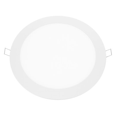 LED ΠΑΝΕΛ ΧΩΝΕΥΤΟ 230V AC 18W 6500K 1800LM Ra80 Φ220mm ΛΕΥΚΟ ΣΤΡΟΓΓΥΛΟ