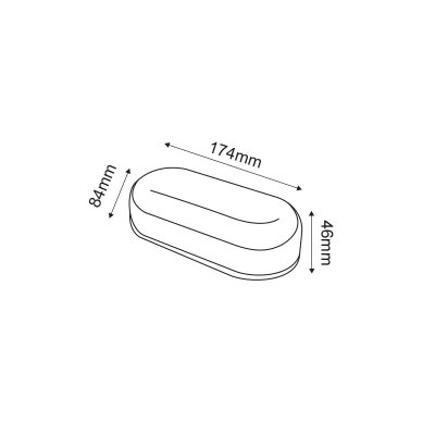 LED PC WHITE WALL LUMINAIRE 230V AC IP66 12W...