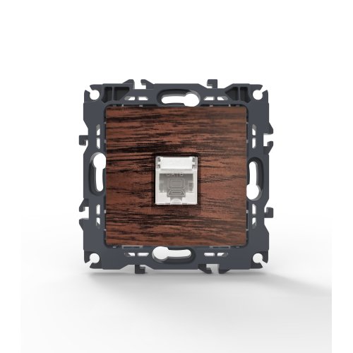 PRIME ΠΡΙΖΑ ΔΙΚΤΥΟΥ ΧΡΩΜΑ ΞΥΛΟΥ ΜΕ ΒΥΣΜΑ 1XRJ45 CAT6 UTP...