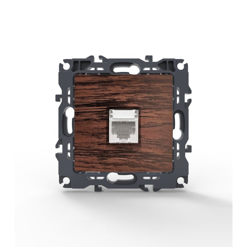 PRIME ΠΡΙΖΑ ΔΙΚΤΥΟΥ ΧΡΩΜΑ ΞΥΛΟΥ ΜΕ ΒΥΣΜΑ 1XRJ45 CAT6 UTP IP20