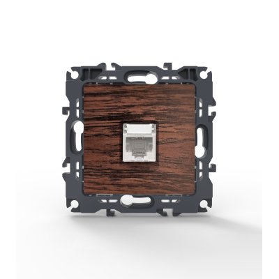 PRIME ΠΡΙΖΑ ΔΙΚΤΥΟΥ ΧΡΩΜΑ ΞΥΛΟΥ ΜΕ ΒΥΣΜΑ 1XRJ45 CAT6 UTP IP20