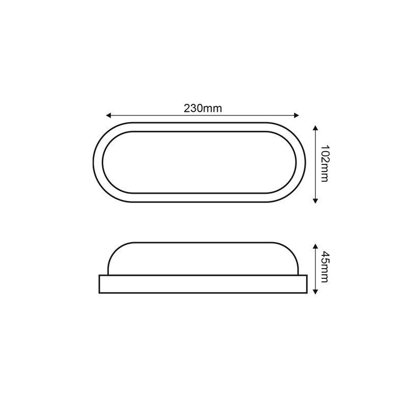 LED PC WHITE WALL LUMINAIRE 230V AC IP65 20W...