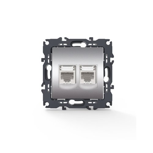 PRIME ΠΡΙΖΑ ΔΙΚΤΥΟΥ MAT ΑΛΟΥΜΙΝΙΟ ΜΕ ΒΥΣΜΑ 2XRJ45 CAT6...