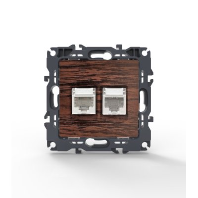 PRIME ΠΡΙΖΑ ΤΗΛΕΦΩΝΟΥ ΜΕ ΒΥΣΜΑ 1XRJ11 CAT3 IP20 &amp ΠΡΙΖΑ ΔΙΚΤΥΟΥ ΧΡΩΜΑ ΞΥΛΟΥ ΜΕ ΒΥΣΜΑ 1XRJ45 CAT6 UTP IP20