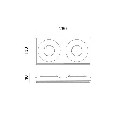 ΣΤΡΟΓΓΥΛΟ ΔΙΠΛΟ ΓΥΨΙΝΟ TRIMLESS ΣΠΟΤ 260*130*45...