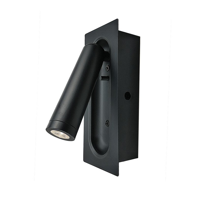 AIAS-ΦΩΤΙΣΤΙΚΟ ΕΠΙΤΟΙΧΟ ΜΑΥΡΟ ΜΑΤ ΜΕΤΑΛΛΙΚΟ LED 3W 3200K 190LM IP20 7X5X17CM