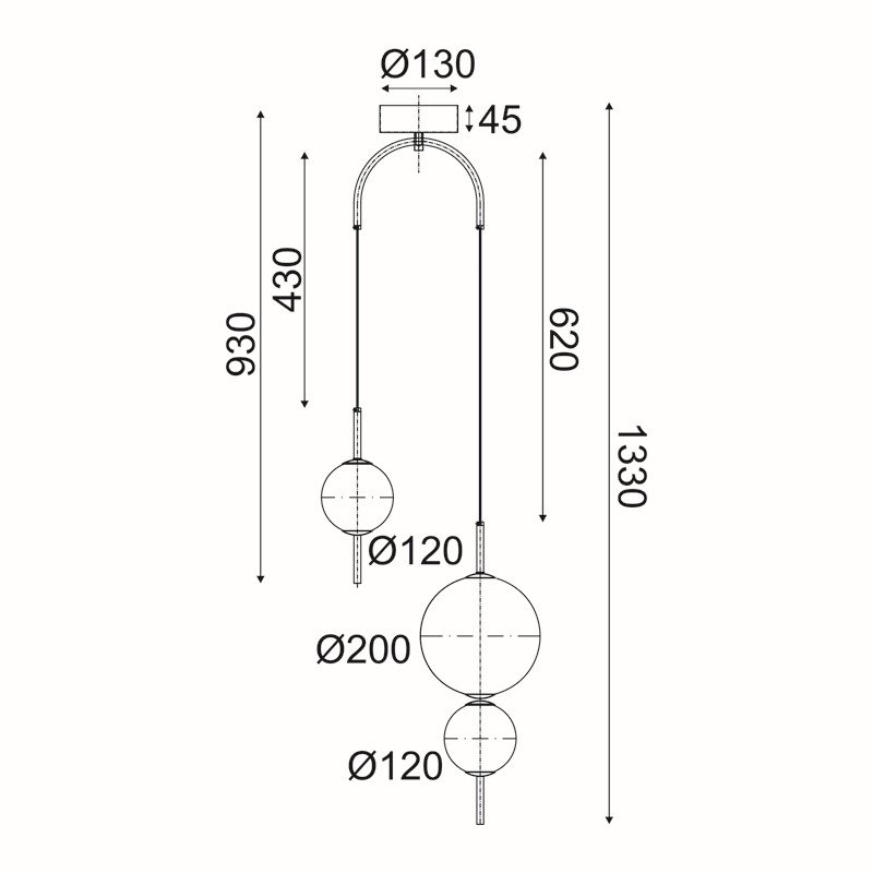 ΚΡΕΜΑΣΤΟ Φ/Σ LED 15W 3000K 1500LM AMELIA ΜΑΥΡΟ...