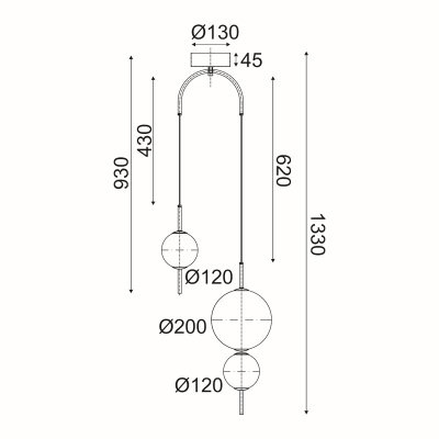 ΚΡΕΜΑΣΤΟ Φ/Σ LED 15W 3000K 1500LM AMELIA ΜΑΥΡΟ...