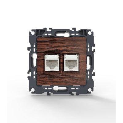 PRIME ΠΡΙΖΑ ΤΗΛΕΦΩΝΟΥ ΧΡΩΜΑ ΞΥΛΟΥ ΜΕ ΒΥΣΜΑ 2XRJ11 CAT3 IP20