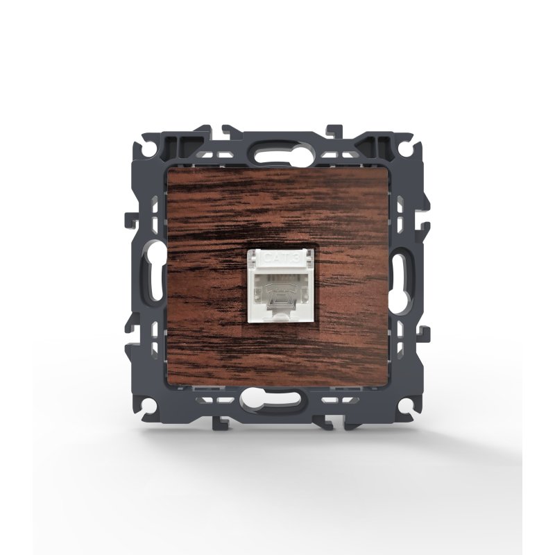 PRIME ΠΡΙΖΑ ΤΗΛΕΦΩΝΟΥ ΧΡΩΜΑ ΞΥΛΟΥ ΜΕ ΒΥΣΜΑ 1XRJ11 CAT3 IP20