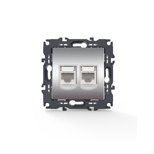 PRIME ΠΡΙΖΑ ΔΙΚΤΥΟΥ MAT ΑΛΟΥΜΙΝΙΟ ΜΕ ΒΥΣΜΑ 2XRJ45 CAT6... 2