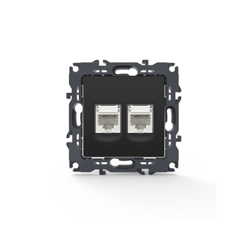 PRIME ΠΡΙΖΑ ΤΗΛΕΦΩΝΟΥ MAT ΑΝΘΡΑΚΙ ΜΕ ΒΥΣΜΑ 2XRJ11 CAT3 IP20 2